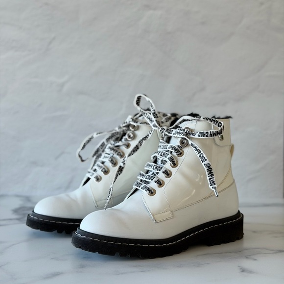 Jimmy Choo Voyager Snow White Ankle Boots - Picture 2 of 6